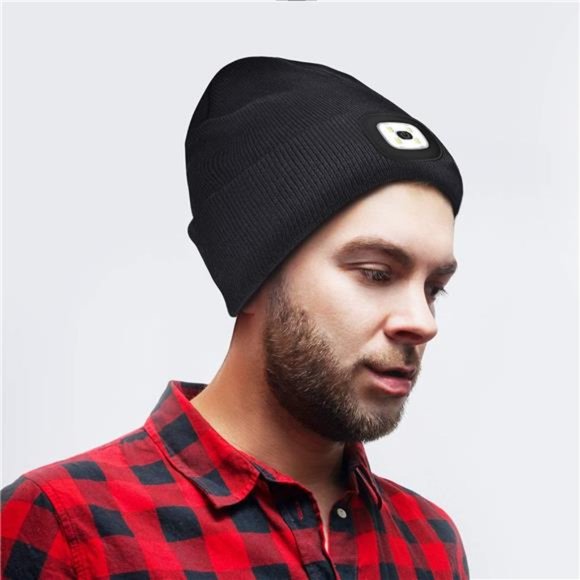 Unisex Beanie Hat with The Light Gifts for Women Men Dad Father USB Rechargeable - Picture 2 of 6